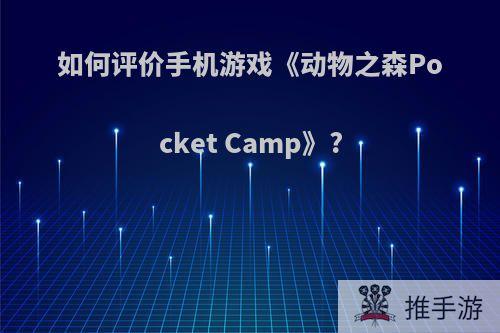 如何评价手机游戏《动物之森Pocket Camp》?