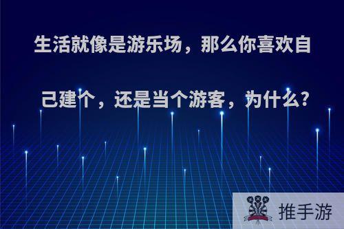 生活就像是游乐场，那么你喜欢自己建个，还是当个游客，为什么?