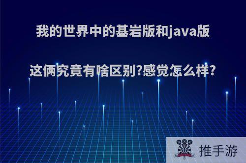 我的世界中的基岩版和java版这俩究竟有啥区别?感觉怎么样?