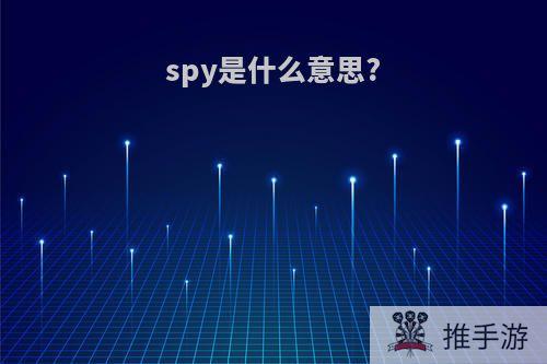 spy是什么意思?