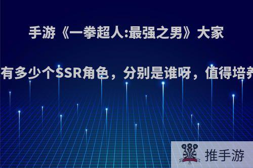 手游《一拳超人:最强之男》大家现在有多少个SSR角色，分别是谁呀，值得培养吗?