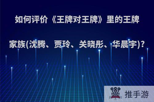 如何评价《王牌对王牌》里的王牌家族(沈腾、贾玲、关晓彤、华晨宇)?