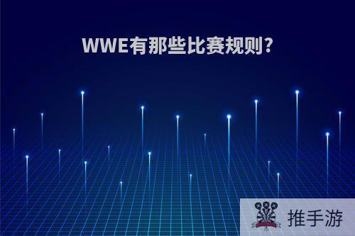 WWE有那些比赛规则?