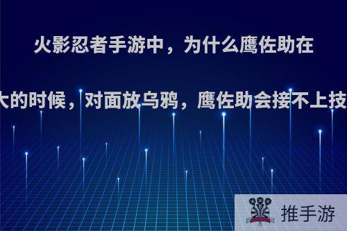 火影忍者手游中，为什么鹰佐助在开大的时候，对面放乌鸦，鹰佐助会接不上技能?