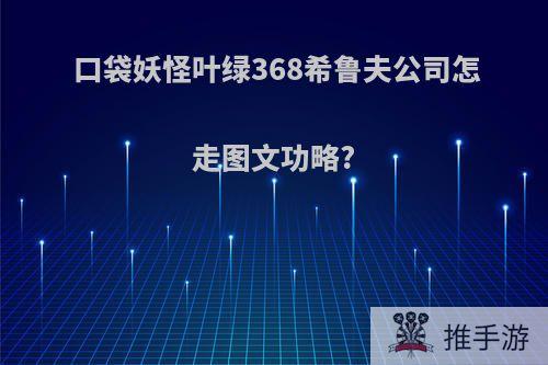 口袋妖怪叶绿368希鲁夫公司怎走图文功略?