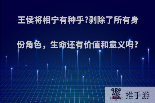 王侯将相宁有种乎?剥除了所有身份角色，生命还有价值和意义吗?