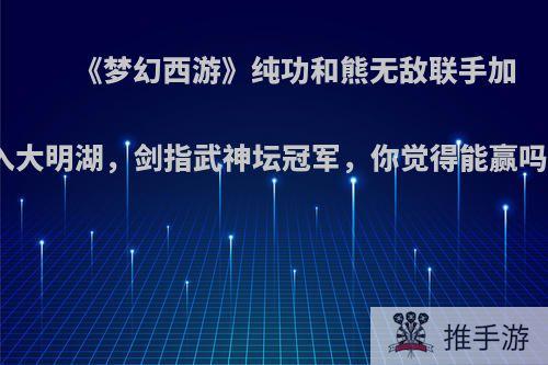 《梦幻西游》纯功和熊无敌联手加入大明湖，剑指武神坛冠军，你觉得能赢吗?