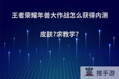 王者荣耀年兽大作战怎么获得内测皮肤?求教学?