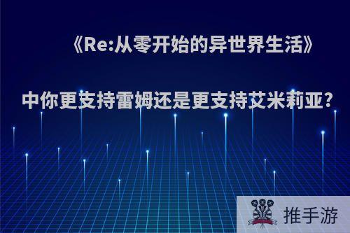 《Re:从零开始的异世界生活》中你更支持雷姆还是更支持艾米莉亚?