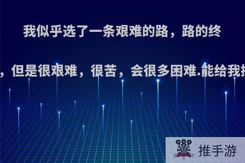 我似乎选了一条艰难的路，路的终点是我的梦想，但是很艰难，很苦，会很多困难.能给我提一些意见吗?