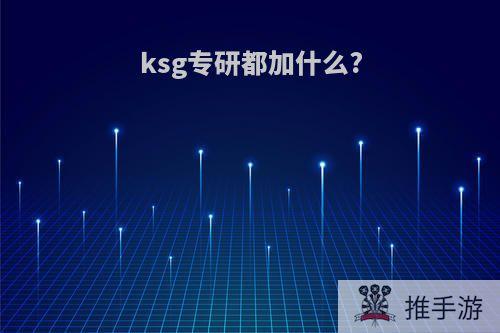 ksg专研都加什么?