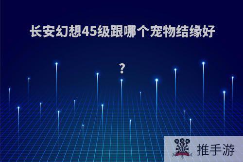 长安幻想45级跟哪个宠物结缘好?