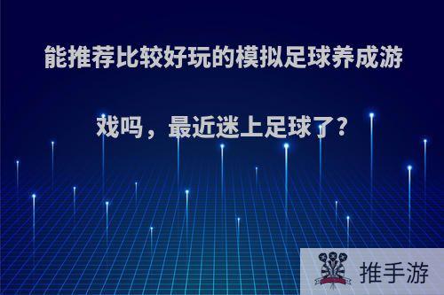 能推荐比较好玩的模拟足球养成游戏吗，最近迷上足球了?