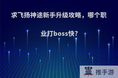 求飞扬神途新手升级攻略，哪个职业打boss快?