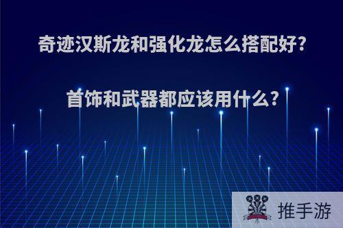 奇迹汉斯龙和强化龙怎么搭配好?首饰和武器都应该用什么?