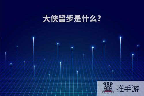 大侠留步是什么?