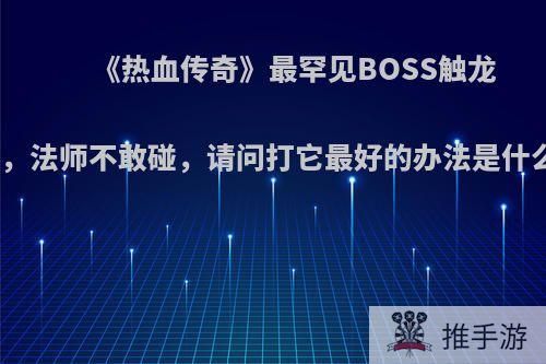 《热血传奇》最罕见BOSS触龙神，法师不敢碰，请问打它最好的办法是什么?