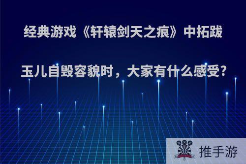 经典游戏《轩辕剑天之痕》中拓跋玉儿自毁容貌时，大家有什么感受?