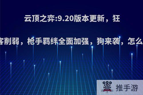 云顶之弈:9.20版本更新，狂野刺客削弱，枪手羁绊全面加强，狗来袭，怎么评价?