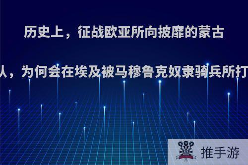 历史上，征战欧亚所向披靡的蒙古军队，为何会在埃及被马穆鲁克奴隶骑兵所打败?