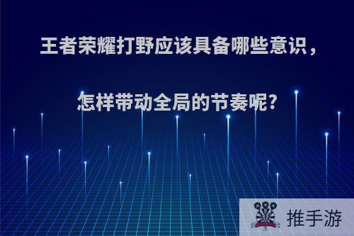 王者荣耀打野应该具备哪些意识，怎样带动全局的节奏呢?