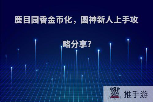 鹿目园香金币化，圆神新人上手攻略分享?