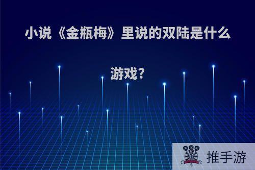 小说《金瓶梅》里说的双陆是什么游戏?