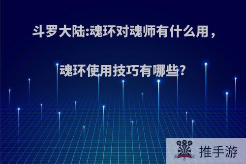 斗罗大陆:魂环对魂师有什么用，魂环使用技巧有哪些?