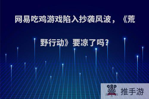 网易吃鸡游戏陷入抄袭风波，《荒野行动》要凉了吗?