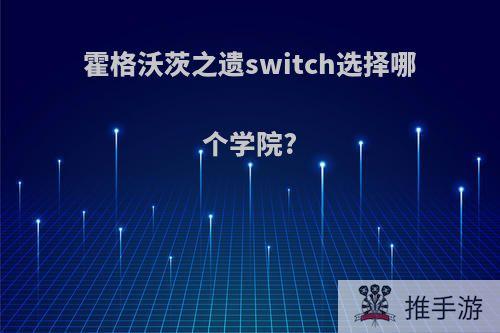 霍格沃茨之遗switch选择哪个学院?