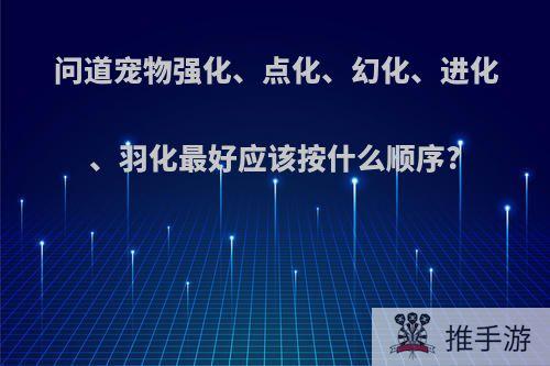 问道宠物强化、点化、幻化、进化、羽化最好应该按什么顺序?