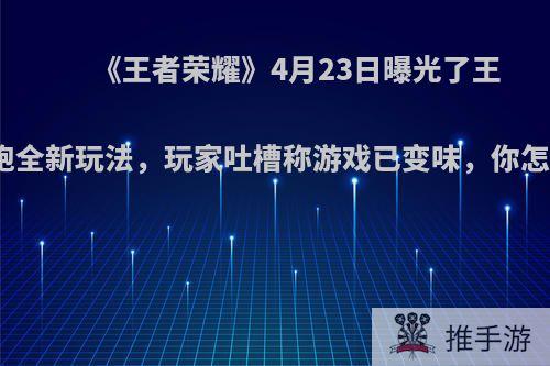 《王者荣耀》4月23日曝光了王者快跑全新玩法，玩家吐槽称游戏已变味，你怎么看?