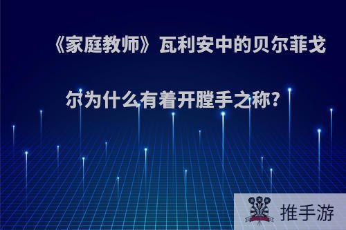 《家庭教师》瓦利安中的贝尔菲戈尔为什么有着开膛手之称?