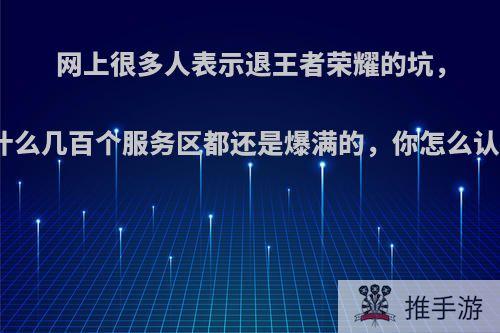 网上很多人表示退王者荣耀的坑，但为什么几百个服务区都还是爆满的，你怎么认为呢?