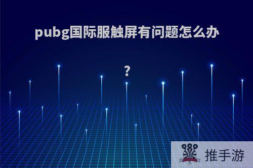 pubg国际服触屏有问题怎么办?