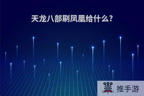 天龙八部刷凤凰给什么?