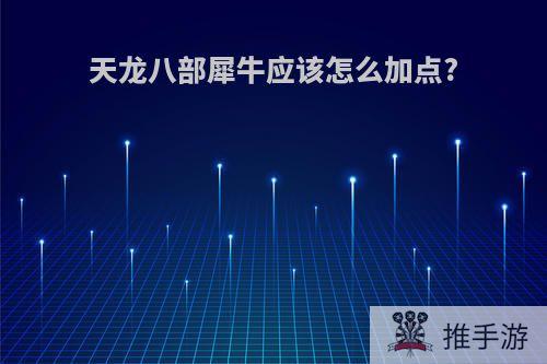 天龙八部犀牛应该怎么加点?