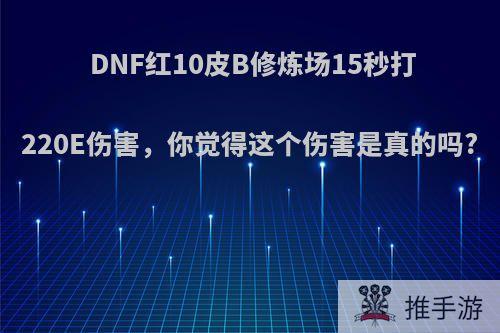 DNF红10皮B修炼场15秒打220E伤害，你觉得这个伤害是真的吗?