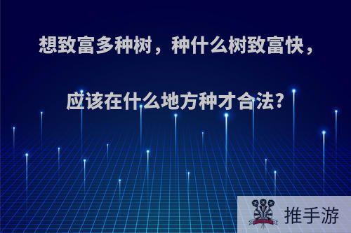 想致富多种树，种什么树致富快，应该在什么地方种才合法?