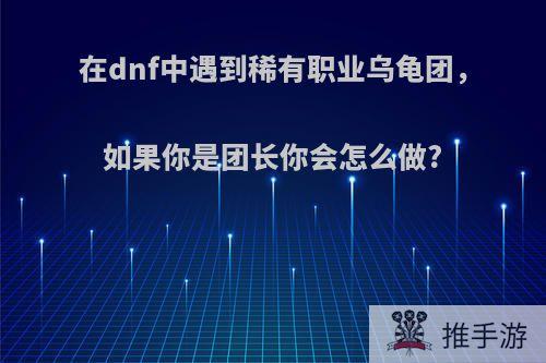 在dnf中遇到稀有职业乌龟团，如果你是团长你会怎么做?