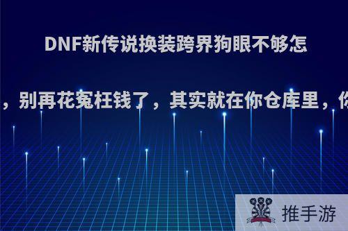 DNF新传说换装跨界狗眼不够怎么办，别再花冤枉钱了，其实就在你仓库里，你认?