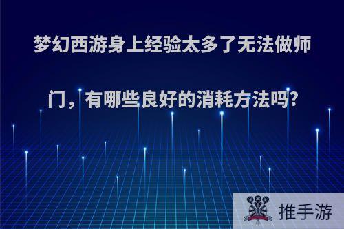 梦幻西游身上经验太多了无法做师门，有哪些良好的消耗方法吗?