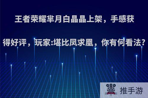 王者荣耀芈月白晶晶上架，手感获得好评，玩家:堪比凤求凰，你有何看法?