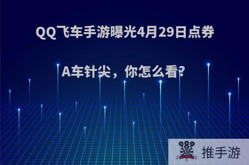 QQ飞车手游曝光4月29日点券A车针尖，你怎么看?