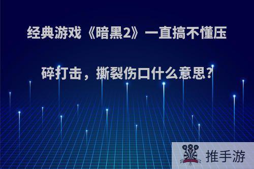 经典游戏《暗黑2》一直搞不懂压碎打击，撕裂伤口什么意思?