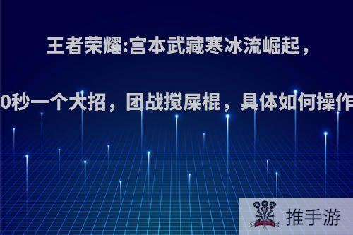 王者荣耀:宫本武藏寒冰流崛起，30秒一个大招，团战搅屎棍，具体如何操作?