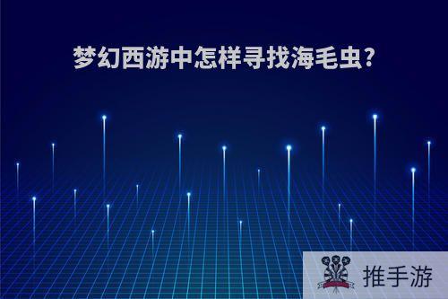 梦幻西游中怎样寻找海毛虫?