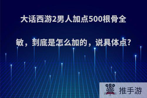 大话西游2男人加点500根骨全敏，到底是怎么加的，说具体点?