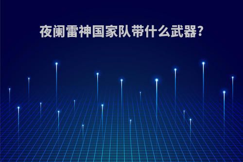 夜阑雷神国家队带什么武器?