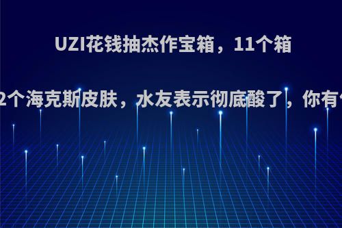 UZI花钱抽杰作宝箱，11个箱子开出2个海克斯皮肤，水友表示彻底酸了，你有何看法?